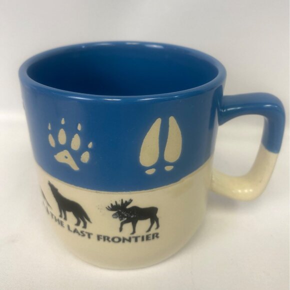 Alaska The Last Frontier Coffee Mugs Eagle Bear Wolf Moose Paw Prints - Picture 1 of 6